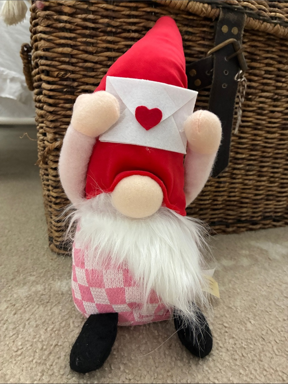 Valentine Gnome Plush with Heart Letter